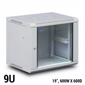 TOTEN 9U Wall Mount Rack / Cabinet, 600D X 600W